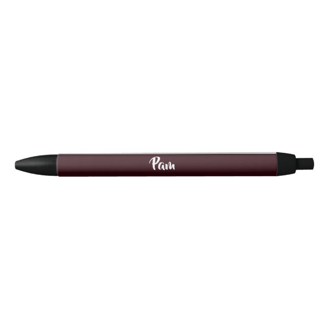 Custom name ruby red gemstones black ink pen (Front)