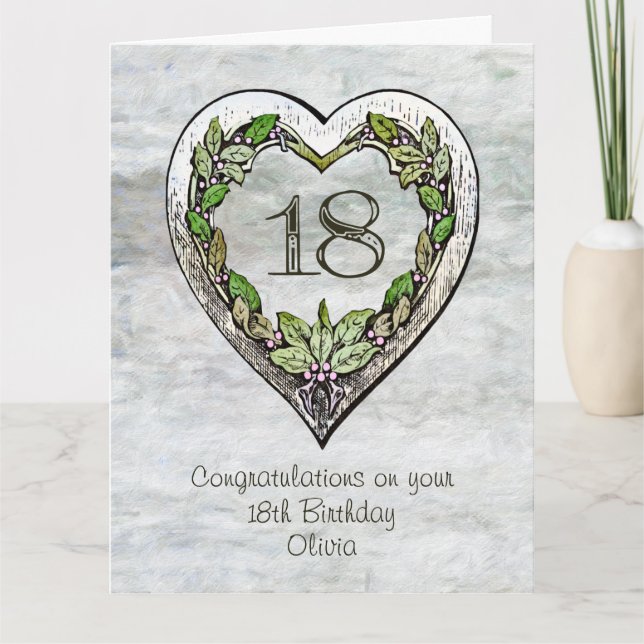 Custom Name Rustic 18th Birthday Card (Front)