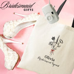 Custom Name, Rustic Flower Bow, Bridesmaid,Wedding Tote Bag<br><div class="desc">Introducing our "Bridesmaid Squad" Personalised Tote Bag – the perfect blend of style, practicality, and heartfelt appreciation. Designed with love and elegance, this modern tote bag features "Bridesmaid Squad" in a beautiful script font and can be personalised with your bridesmaid's name, making it a one-of-a-kind keepsake. Ideal for carrying on...</div>