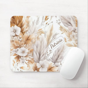 Custom Name Rustic Modern Bohemian Wildflowers  Mouse Pad