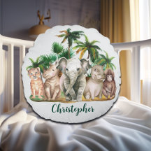 Custom Name Safari Animals Palm Trees