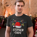 Custom Name Santa Hat Christmas Holiday T-Shirt<br><div class="desc">Easily personalise this fun Santa hat design with your own custom name. Make a unique matching set for the winter holiday family reunion!</div>
