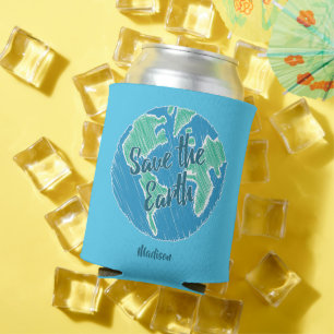 Custom Name Save The Earth Can Cooler