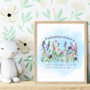 Custom Name Saying Quote Butterfly Wildflower Poster