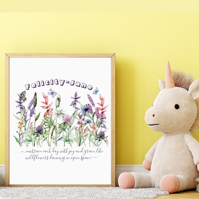Custom Name Saying Quote Butterfly Wildflower Poster (Creator Uploaded)