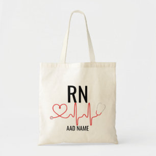 Custom Name School Nurse's Personalised RN  Tote Bag
