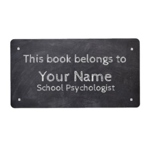 Custom Name School Psychologist Chalkboard Labels