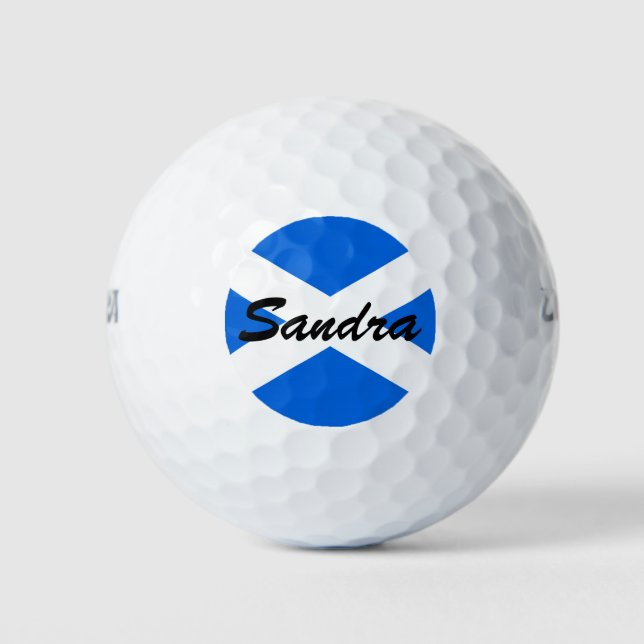 Custom Name Scottish Flag arc Golf Balls (Front)