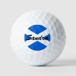 Custom Name Scottish Flag be6 gbt Golf Balls