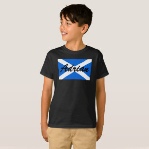 Custom Name Scottish Flag Boys cn T-Shirt