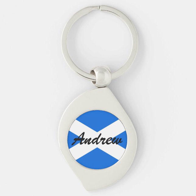 Custom Name Scottish Flag kccnt Key Ring (Front)
