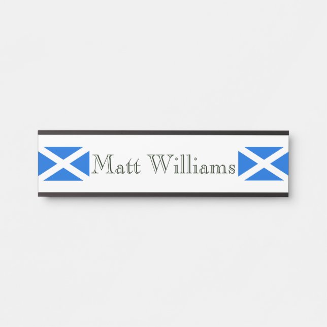 Custom Name Scottish Flag npt Door Sign (Front)