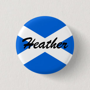 Custom Name Scottish Flag pbcnt 3 Cm Round Badge