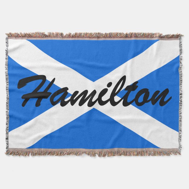 Custom Name Scottish Flag tbcnt Throw Blanket (Front)