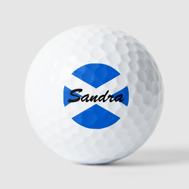 Custom Name Scottish Flag va gbcnt Golf Balls (Front)