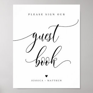 Custom Name Script Guest Book Sign 8x10" 