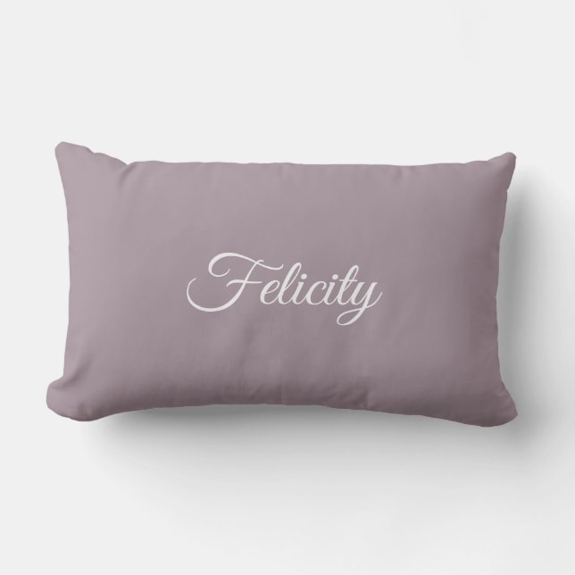 Custom Name Script Initial Letter F Modern Elegant Lumbar Cushion (Front)