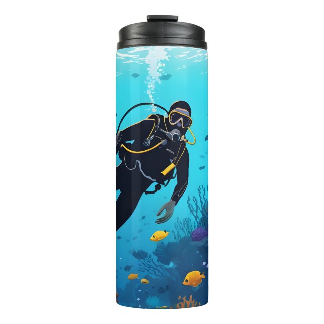 Custom Name Scuba Diver Thermal Tumbler (Front)