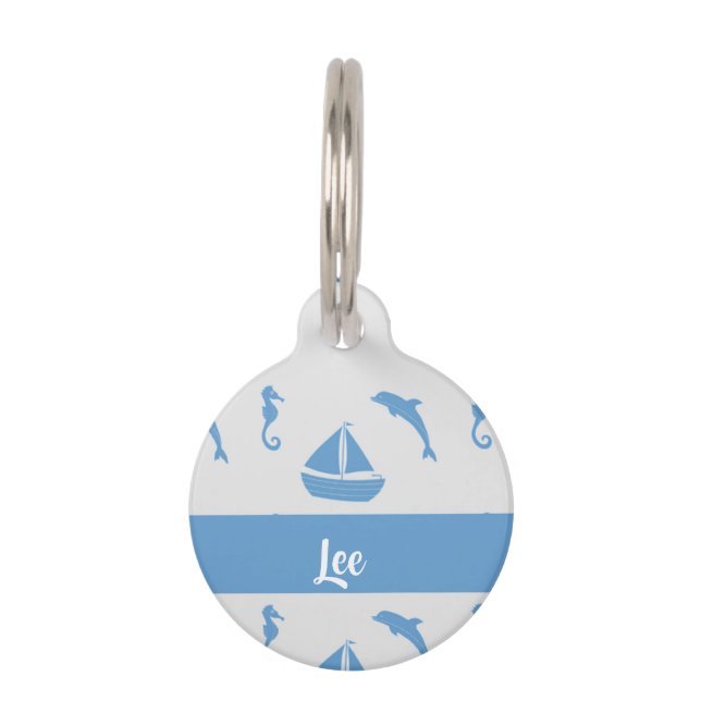Custom name sea life pet tag (Front)
