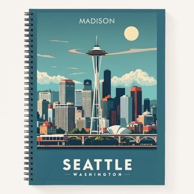 Custom Name Seattle Washington Notebook (Front)