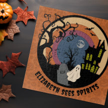 Custom Name Sees Spirits Halloween Faux Papercut