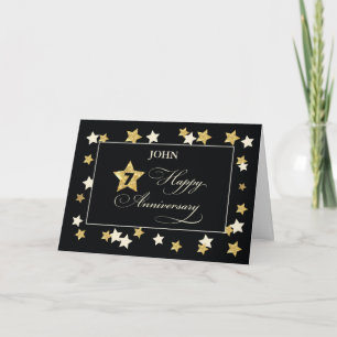 Custom Name Seventh Employee Anniversary Black Card