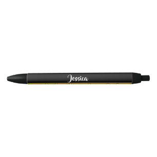 Custom name sheep brown pattern black ink pen
