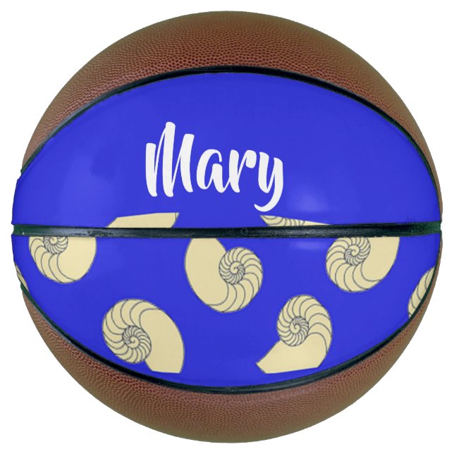 Custom name shells on blue basketball (Front)