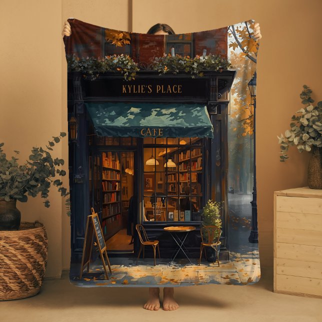 Custom Name Sherpa Blanket Bookish Coffee Shop (Creator Uploaded)