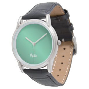 Custom name shiny turquoise watch