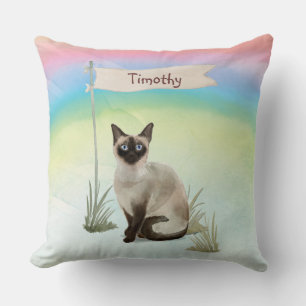 Custom Name Siamese Cat Pet Cushion