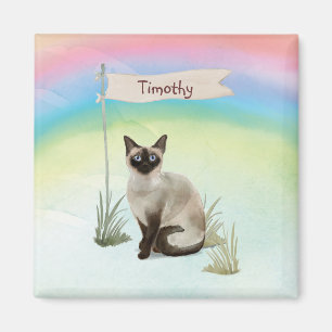Custom Name Siamese Cat Pet Magnet