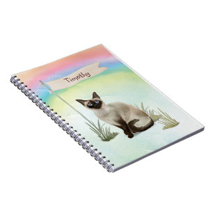 Custom Name Siamese Cat Pet Notebook