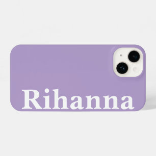 Custom Name Simple Minimal Plain Lavender Colour iPhone 14 Case
