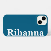 Custom Name Simple Minimal Plain Ocean Blue Colour