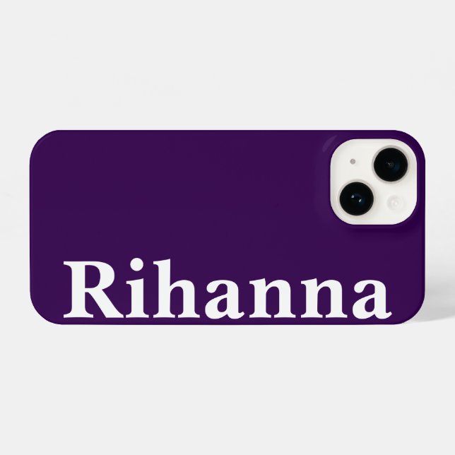 Custom Name Simple Minimal Plain Purple Colour  iPhone Case (Back Horizontal)
