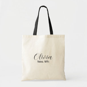 Custom Name,Simple Script Bridesmaid Wedding Tote Bag