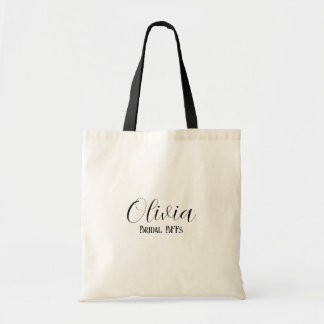 Custom Name,Simple Script Bridesmaid Wedding Tote Bag
