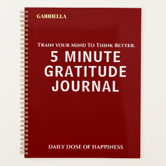Custom Name Simple Stylish Daily Gratitude Journal Planner