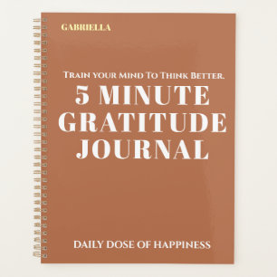 Custom Name Simple Stylish Daily Gratitude Journal Planner