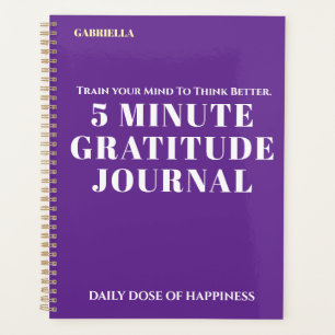 Custom Name Simple Stylish Daily Gratitude Journal Planner