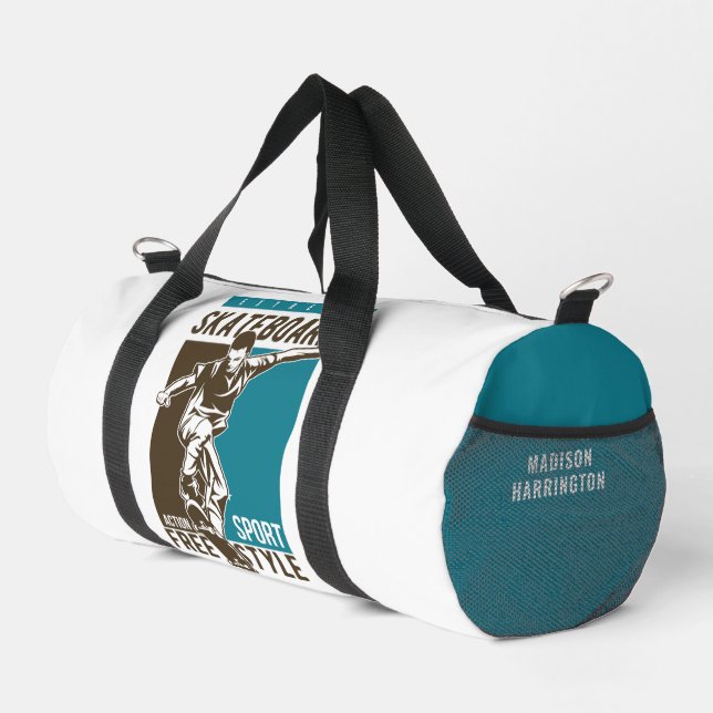Custom name Skateboarding Duffle Bag (Right Corner)