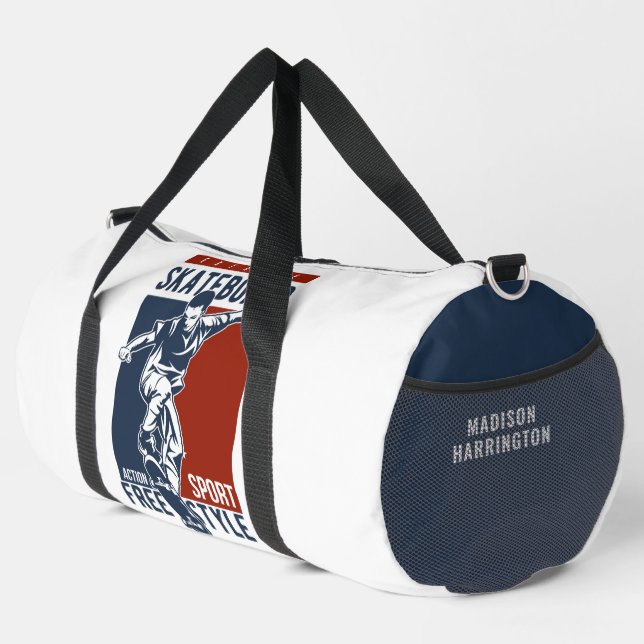 Custom name Skateboarding Duffle Bag (Right Corner)