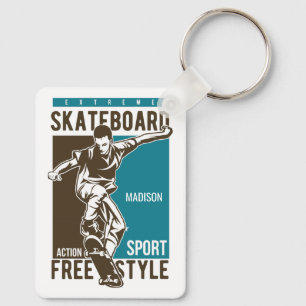 Custom name Skateboarding Key Ring