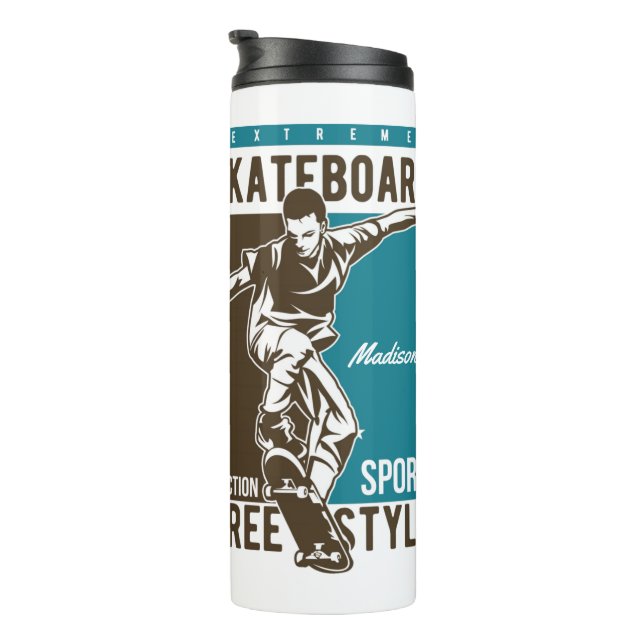 Custom name Skateboarding tumbler (Rotated Right)