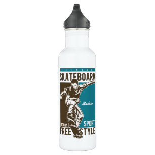 Custom name Skateboarding water bottle