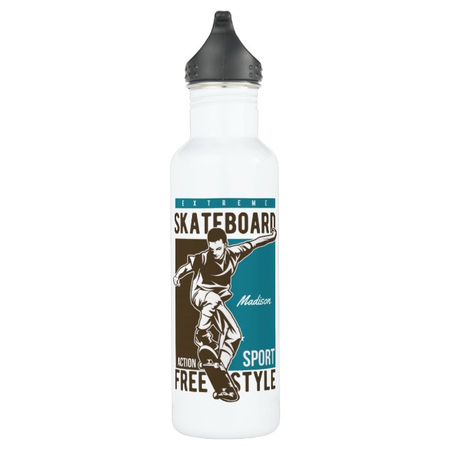 Custom name Skateboarding water bottle (Right)