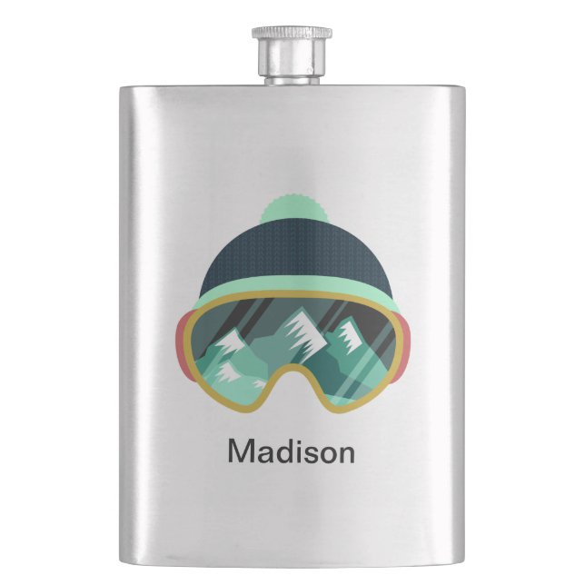 Custom name Ski Mask flask (Front)