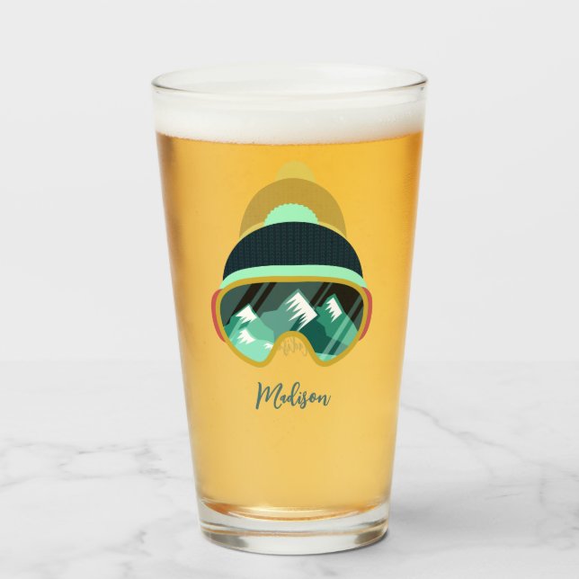 Custom name Ski Mask Glass (Back Filled)
