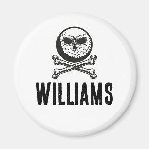 Custom Name Skull Golf Ball Crossbones Magnet